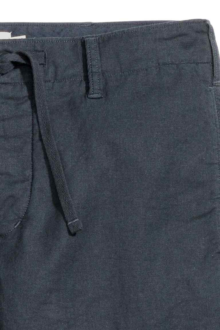 Linen-blend cargo trousers